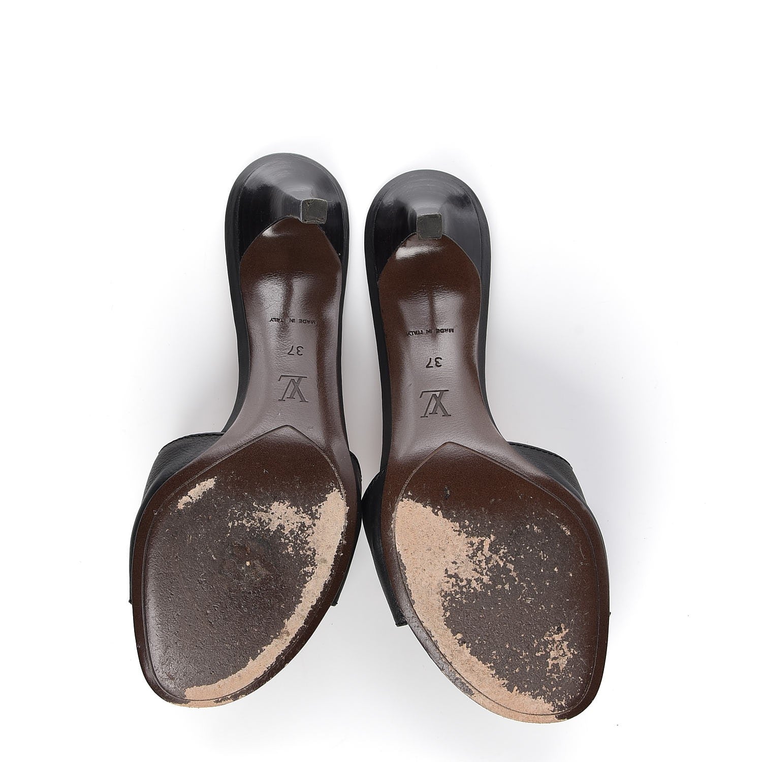 Louis Vuitton Calfskin Open Toe Mules 37 Black 7 of 12