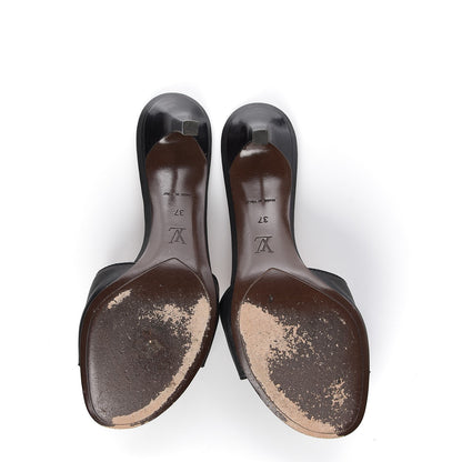 Louis Vuitton Calfskin Open Toe Mules 37 Black 7 of 12