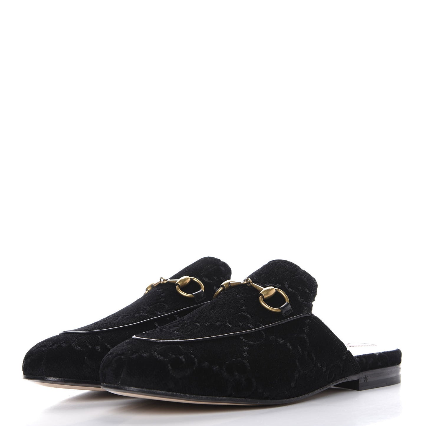 Velvet GG Monogram Womens Princetown Slippers 36 Black