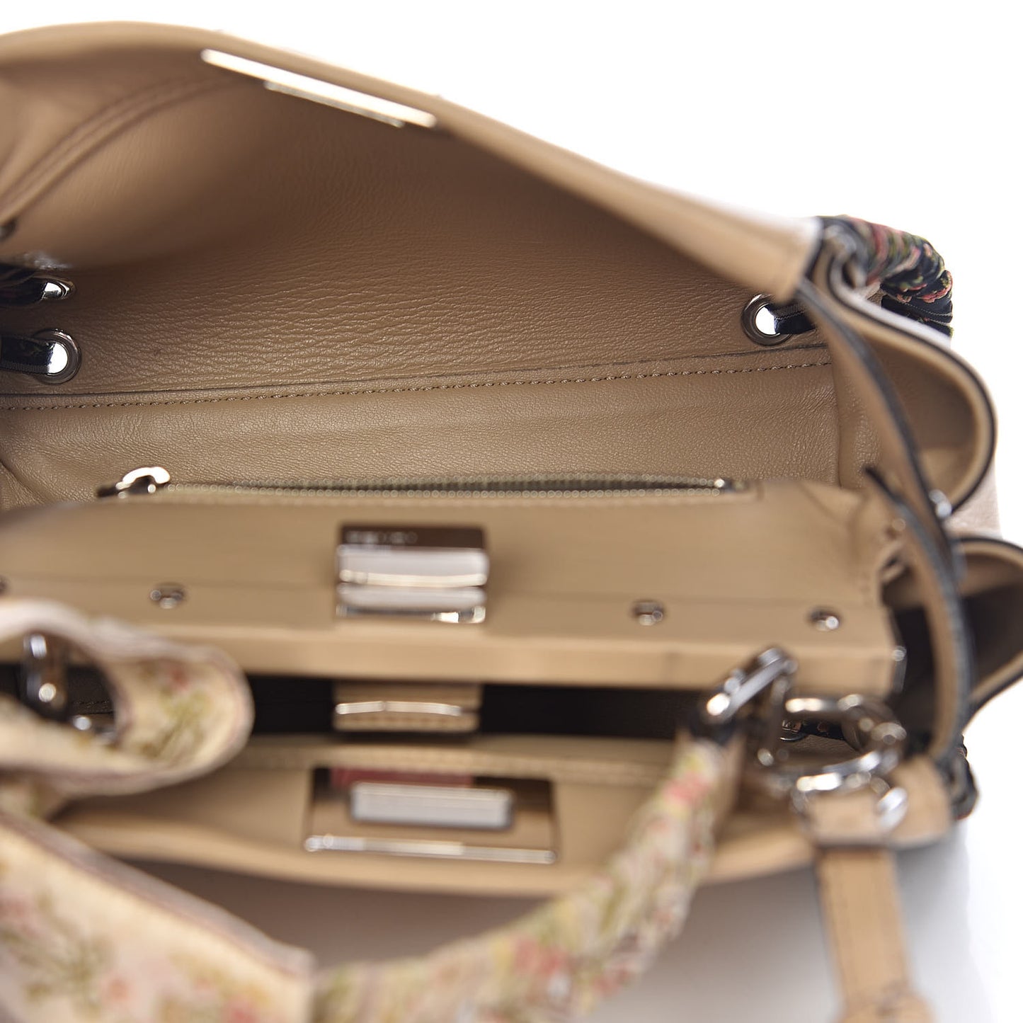 Nappa Ribbon Lace Up Mini Peekaboo Iconic Satchel Beige
