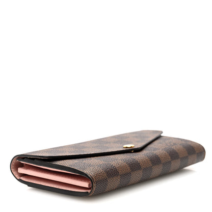 Louis Vuitton Damier Ebene Sarah Wallet NM Rose Ballerine 4 of 6