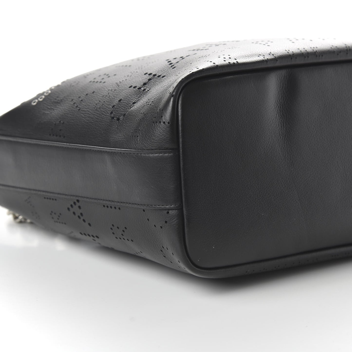 Calfskin Tweed Small Logo Eyelets Shopping Tote Black