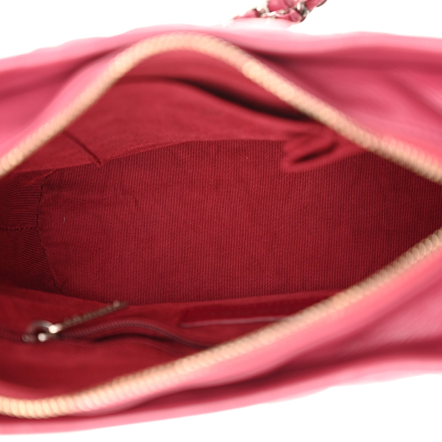 Aged Calfskin Chevron Quilted Small Gabrielle Hobo Dark Pink
