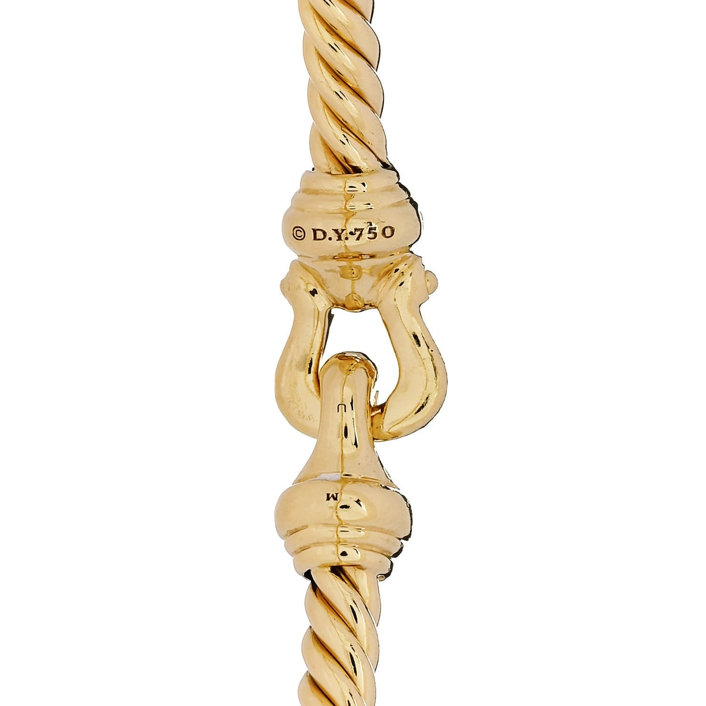 18K Yellow Gold Diamond 3.5mm Buckle Cablespira Bracelet