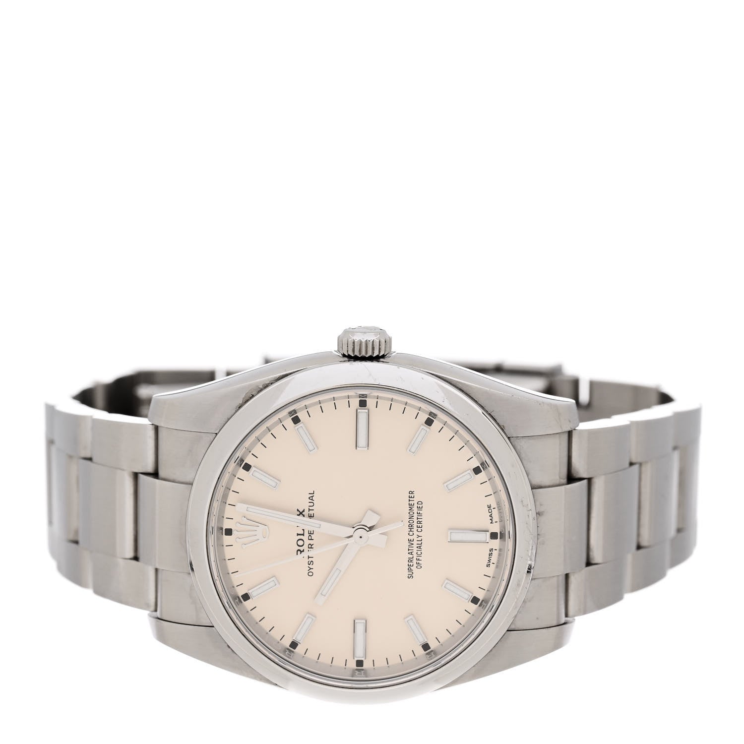 Rolex Stainless Steel 34mm Oyster Perpetual Watch White 114200 2 of 6