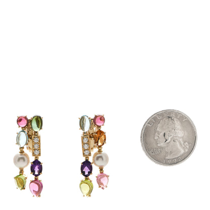 Bulgari 18K Yellow Gold Multi Gemstone Allegra Earrings 2 of 5