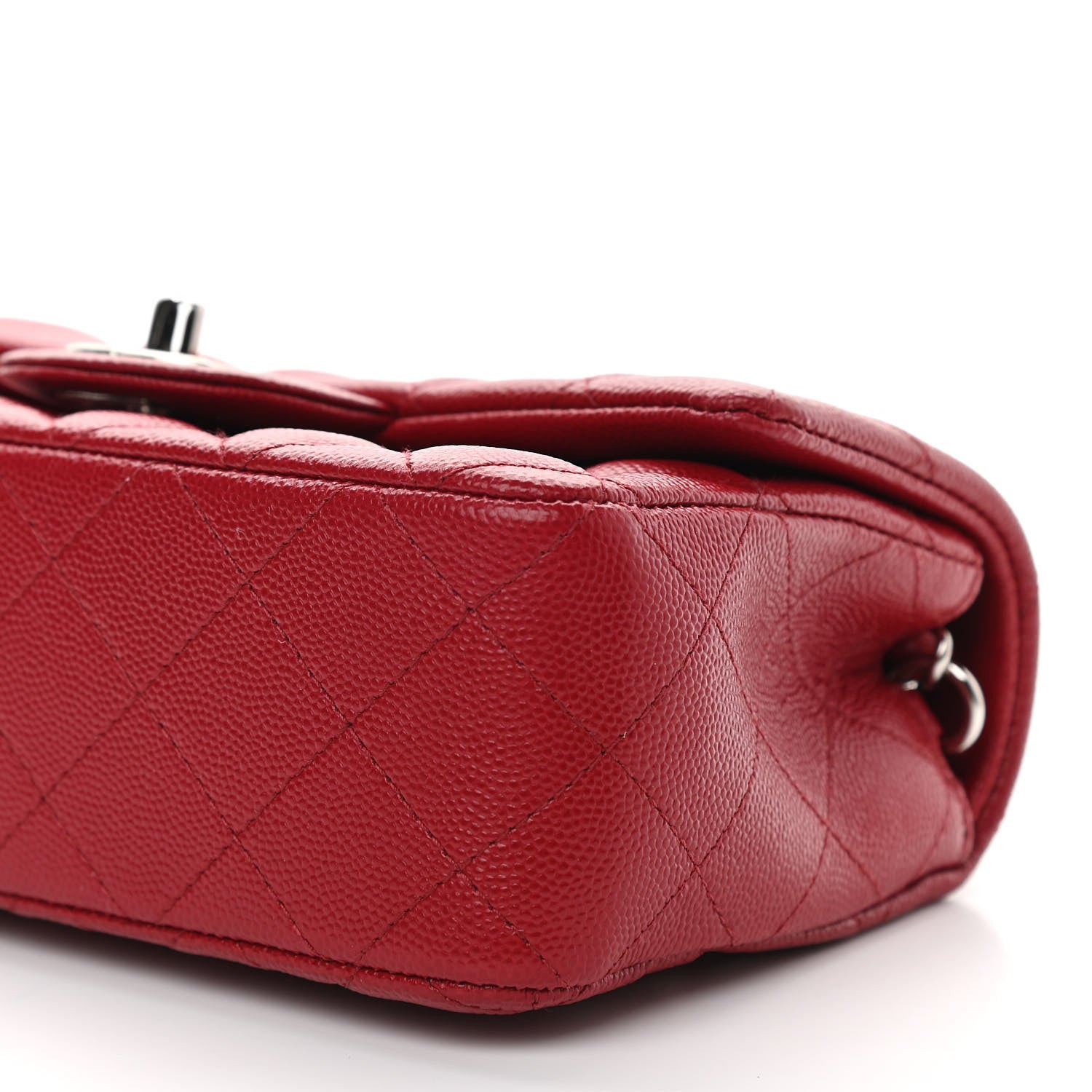 Chanel Caviar Quilted Mini Rectangular Flap Dark Red 10 of 11