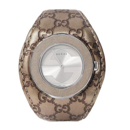 Gucci Stainless Steel Calfskin 36mm U-Play Quartz Watch Taupe 1 of 6