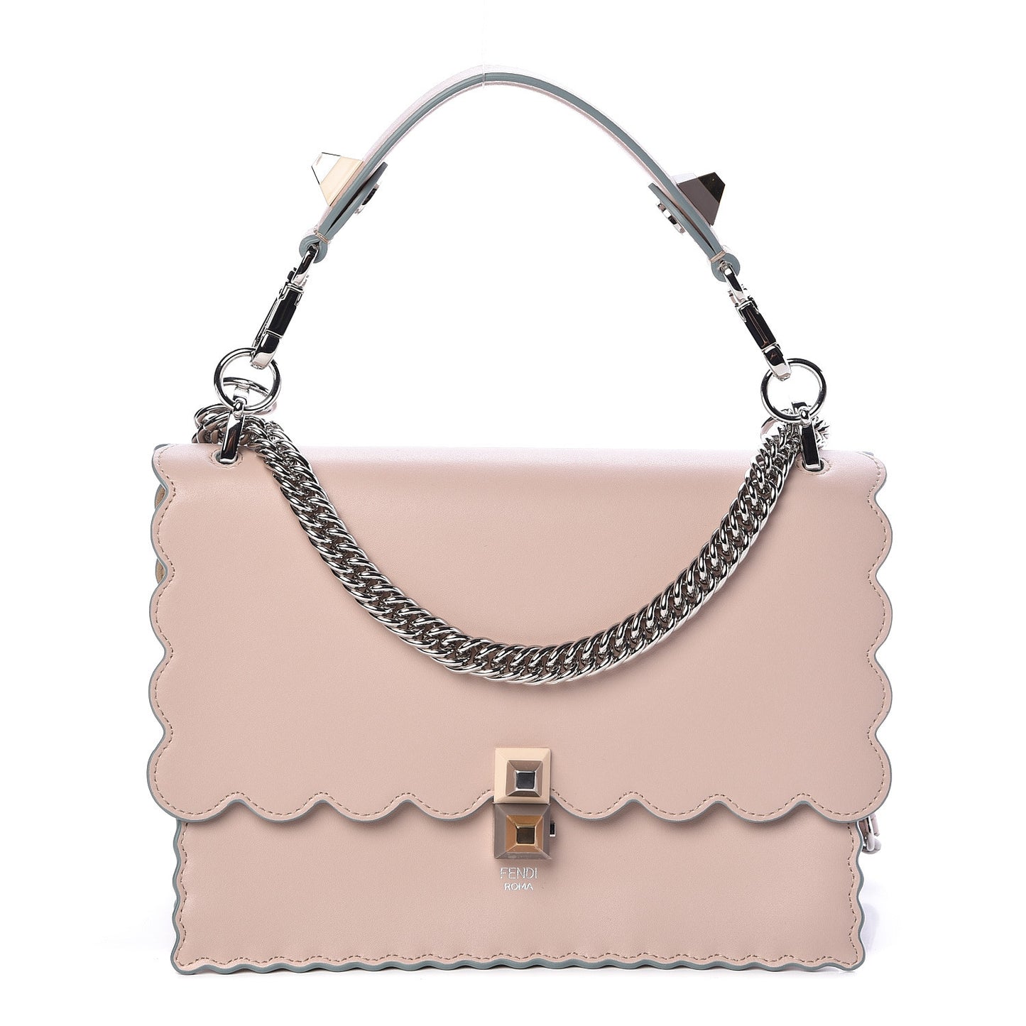 Vitello Liberty Scalloped Studded Kan I Shoulder Bag Soap