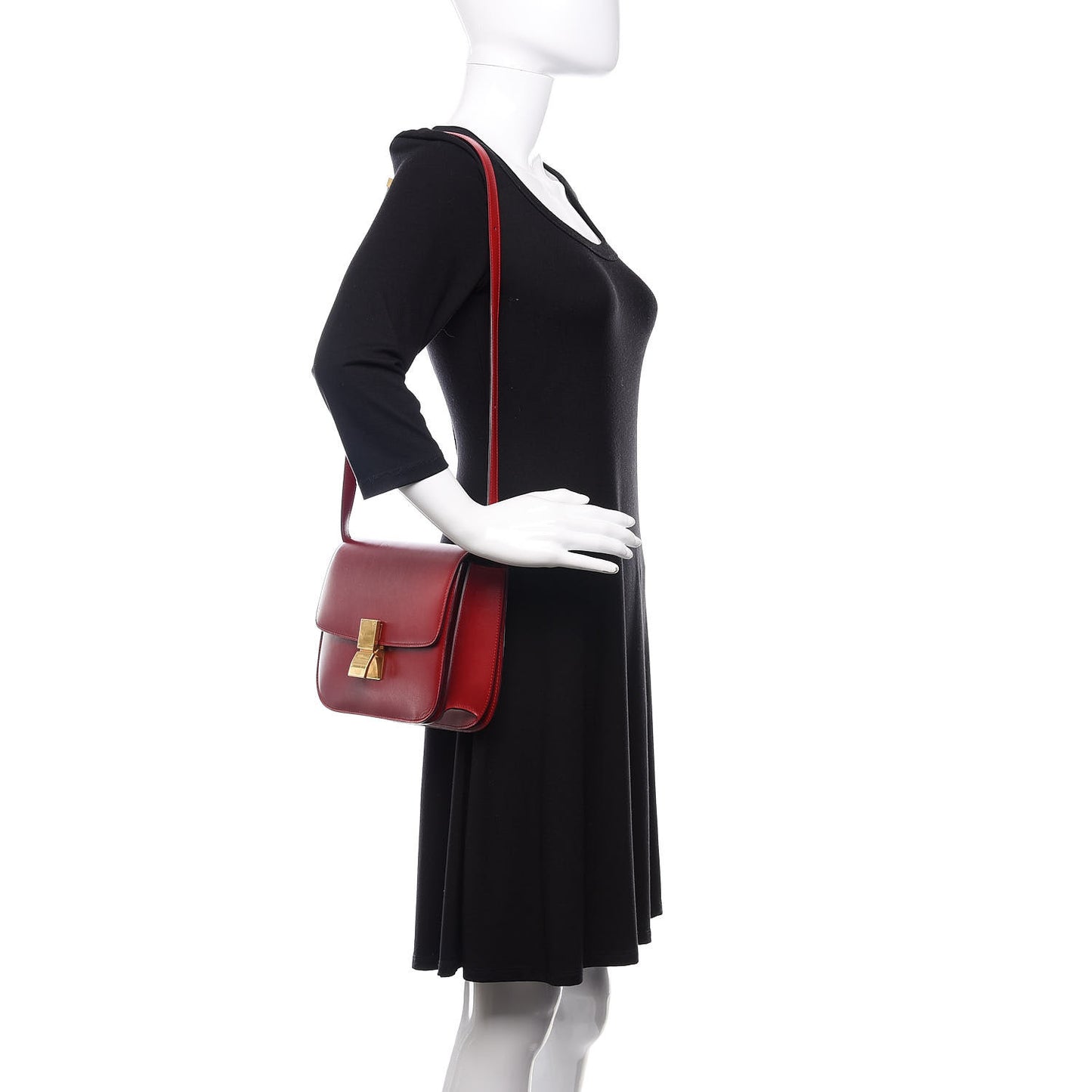 Box Calfskin Medium Classic Box Flap Bag Red
