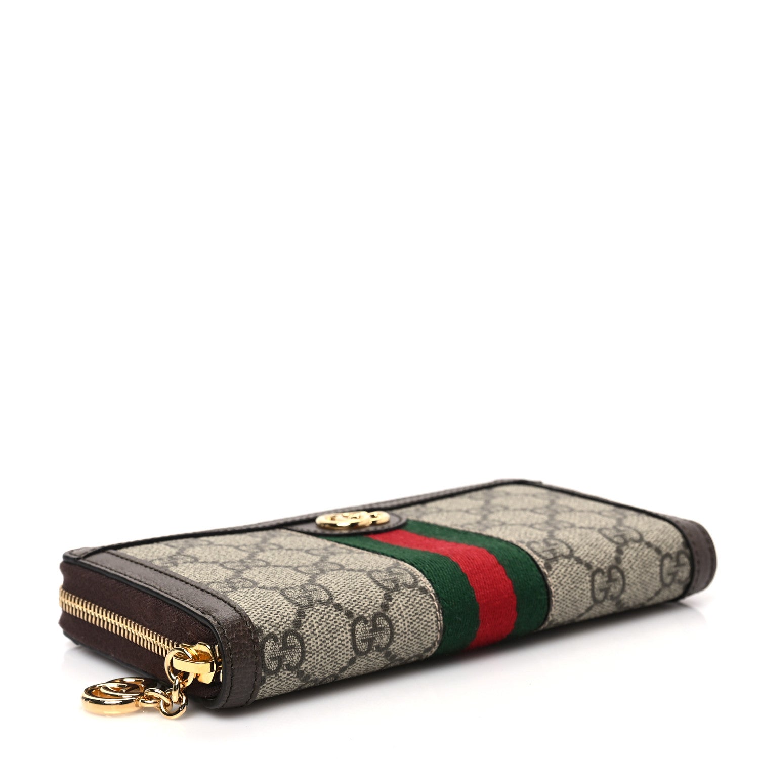 Gucci GG Supreme Monogram Web Ophidia Zip Around Wallet Brown 4 of 7