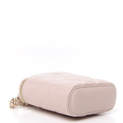 Chanel Caviar Quilted Small Vertical Coco Beauty Vanity Case With Chain Light Pink 4 of 10