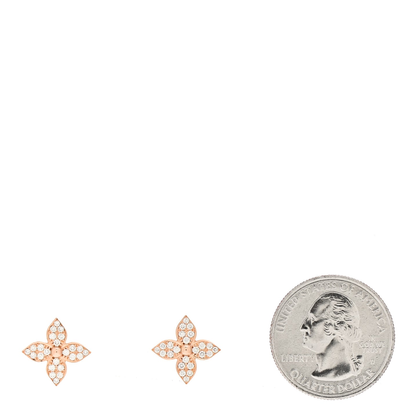 18K Pink Gold Diamond Star Blossom Stud Earrings