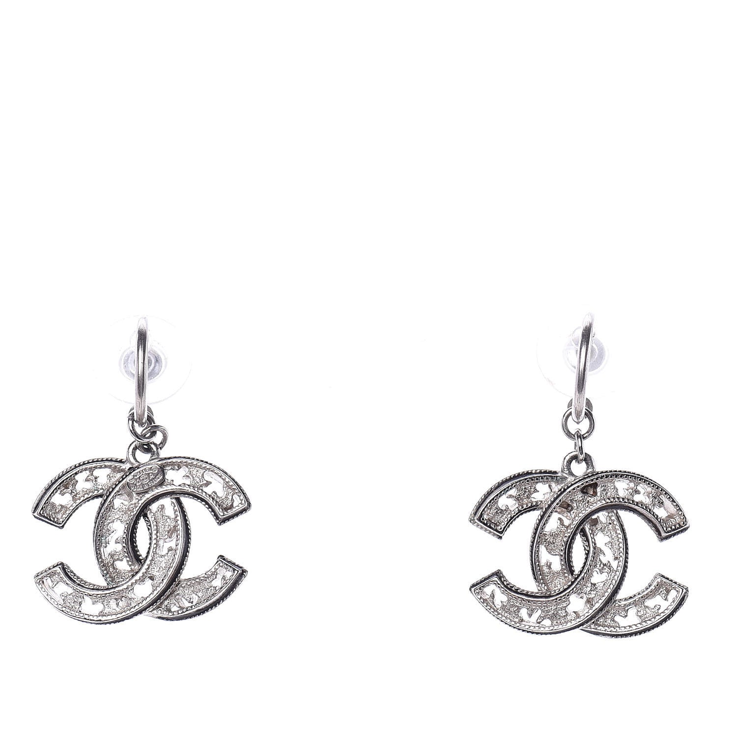 Chanel CC Chain Earrings Silver 1 of 4