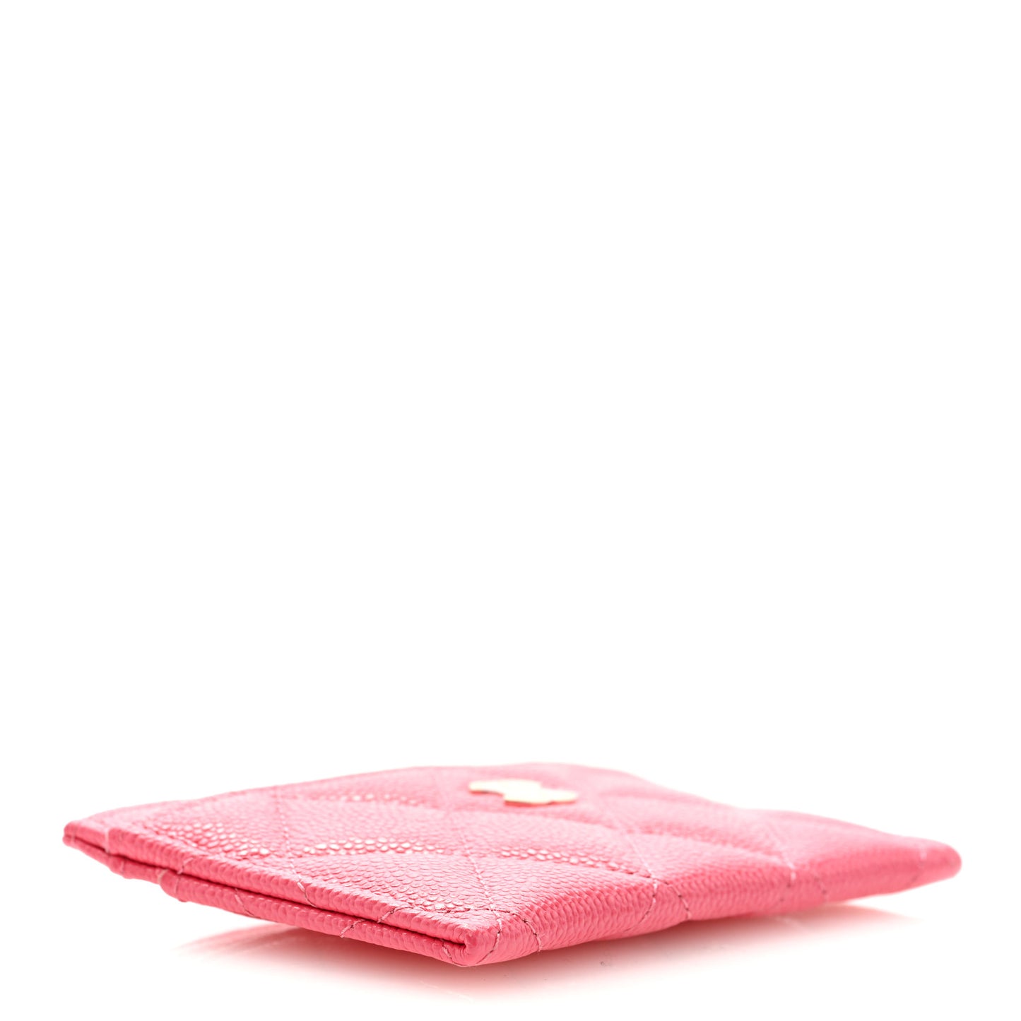 Caviar Quilted Card Holder Rose