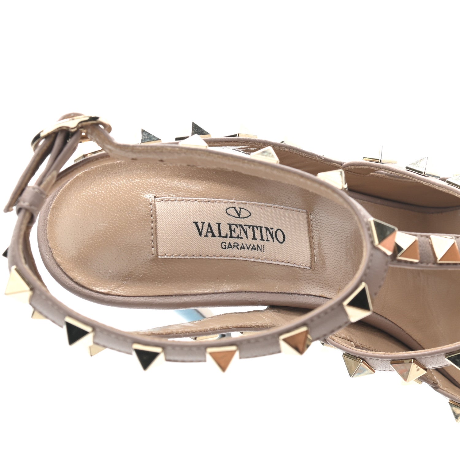 Valentino Garavani Patent Nappa Rockstud Ankle Strap 100mm Pumps 35.5 Light Blue Poudre 7 of 7