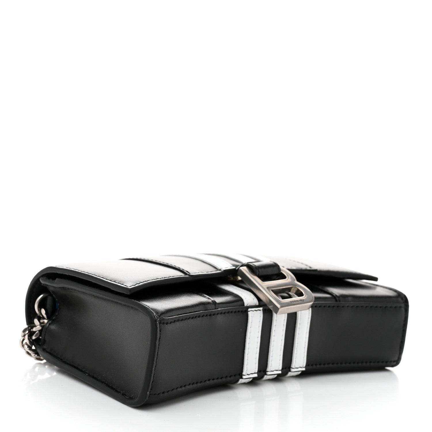 Balenciaga X ADIDAS Box Calfskin Hourglass Chain Bag Black 4 of 9
