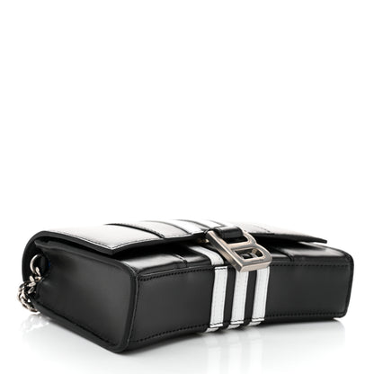Balenciaga X ADIDAS Box Calfskin Hourglass Chain Bag Black 4 of 9