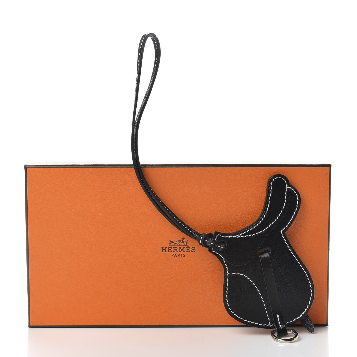 Hermes Box Paddock Selle Horse Saddle Bag Charm Black 5 of 5