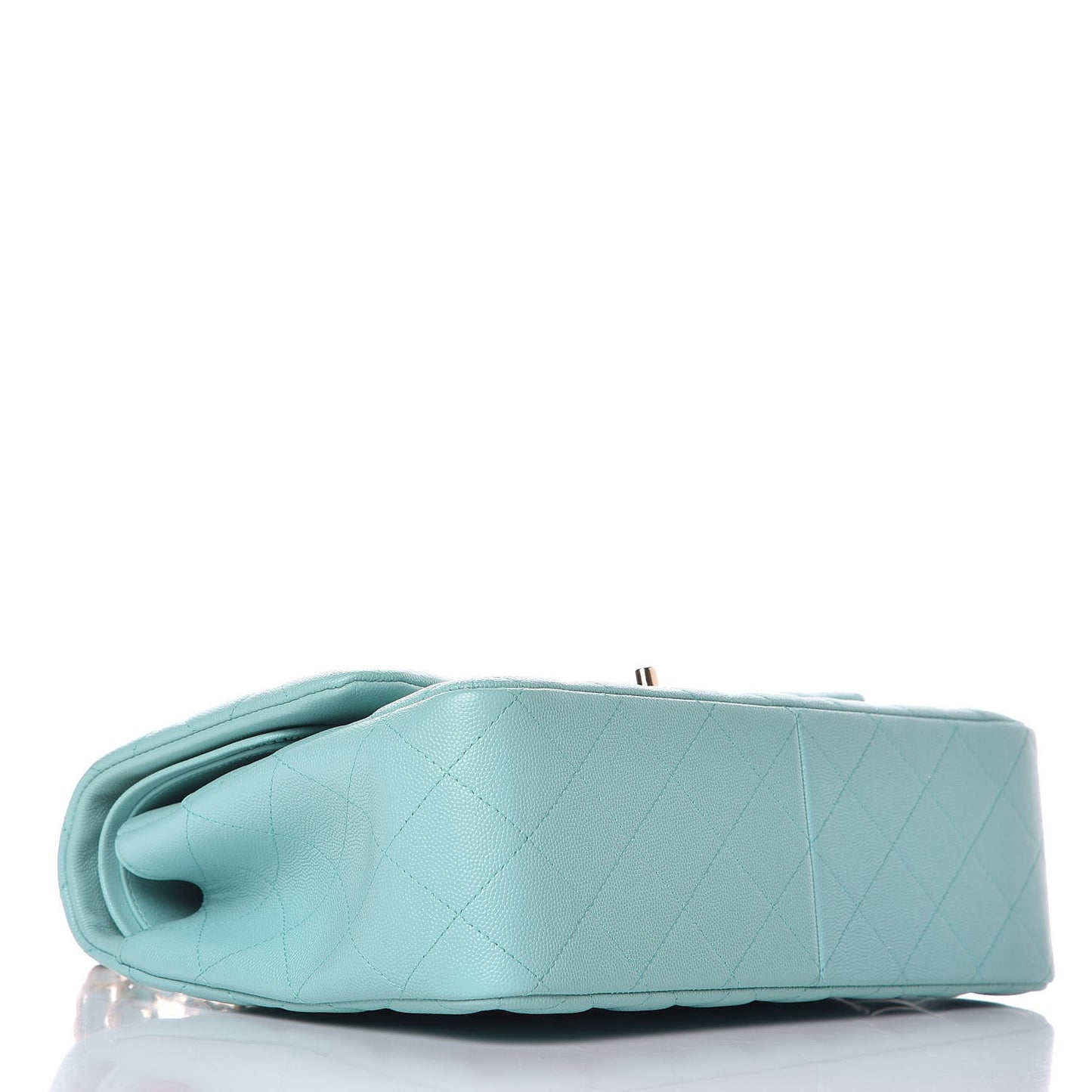 Caviar Quilted Jumbo Double Flap Light Blue