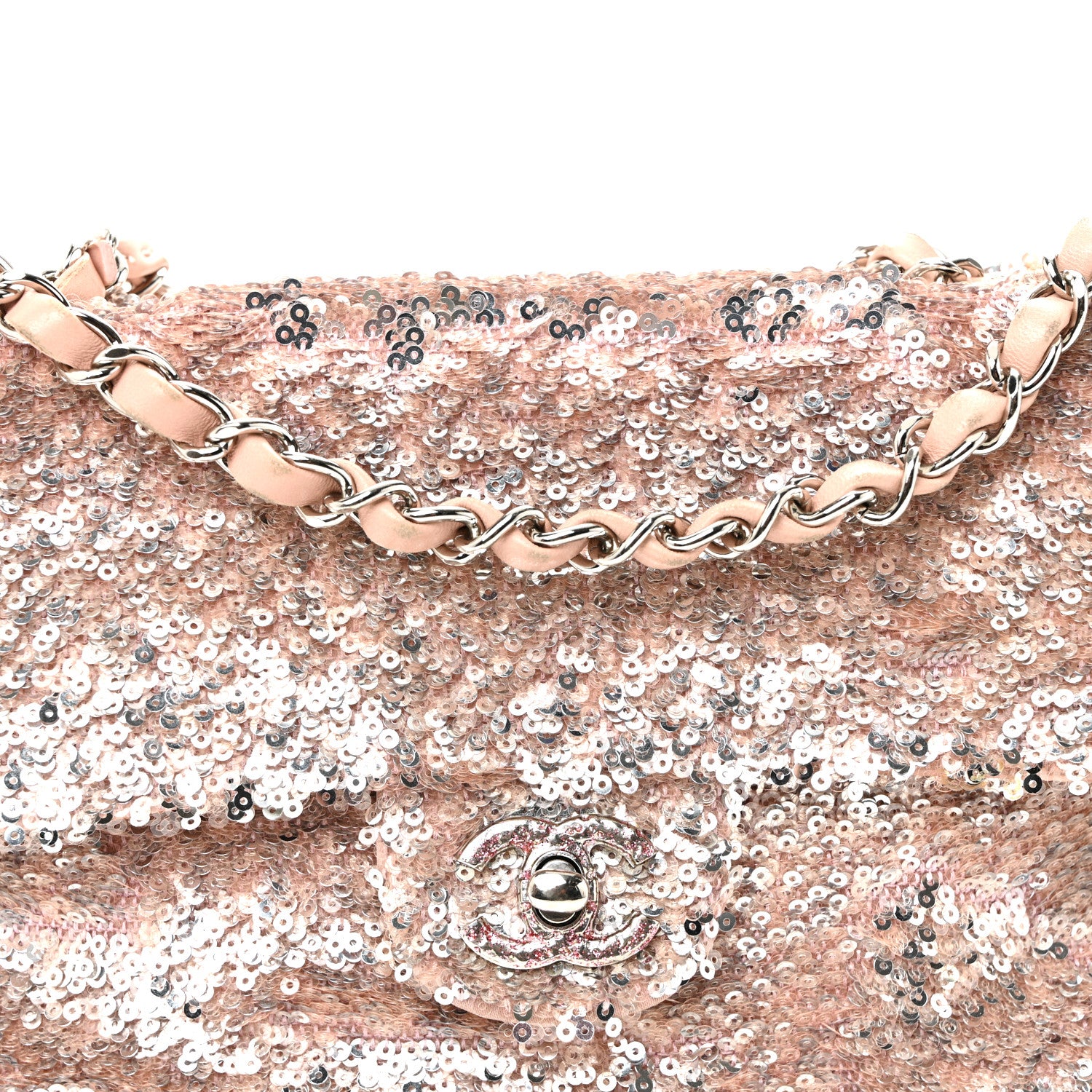 Chanel Sequin Mini Flap Light Pink Silver 8 of 10