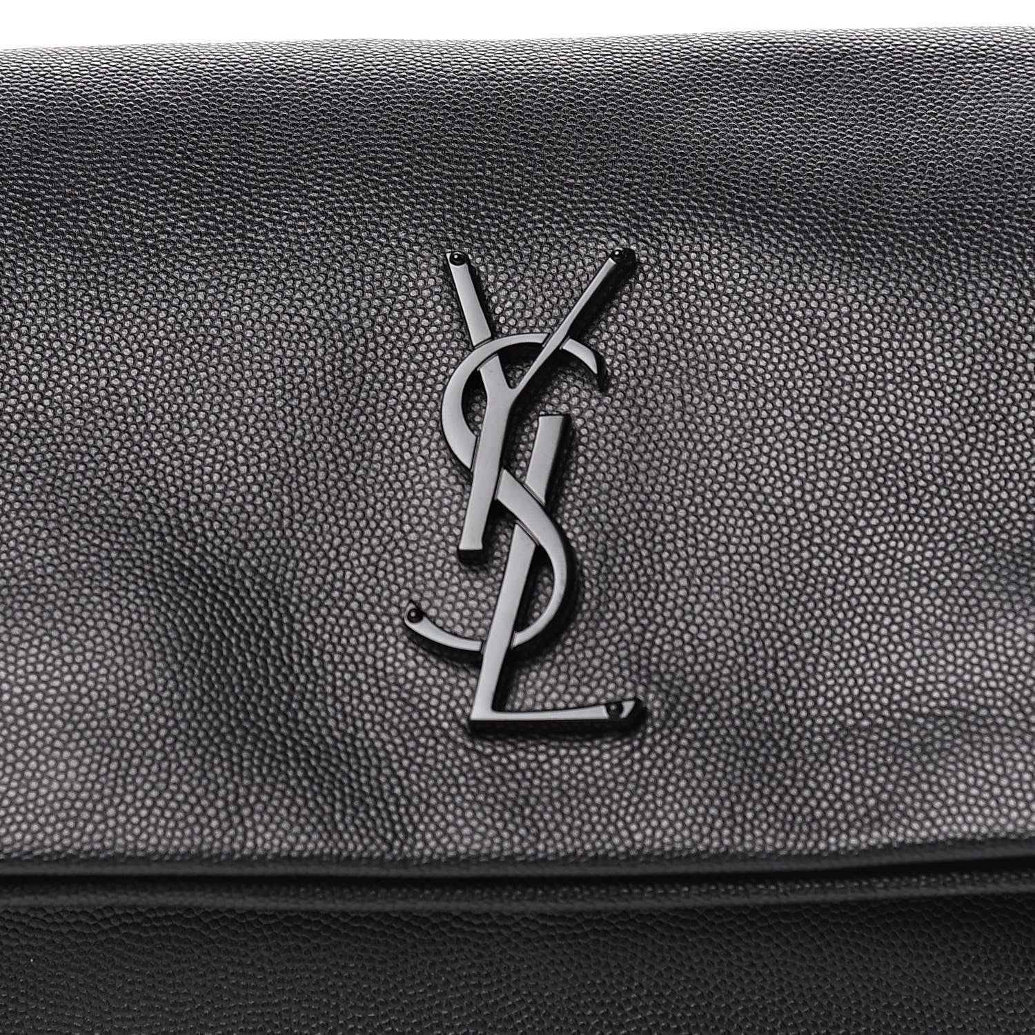 Saint Laurent Grain De Poudre Medium West Hollywood Monogram Fold-Over Black 10 of 10