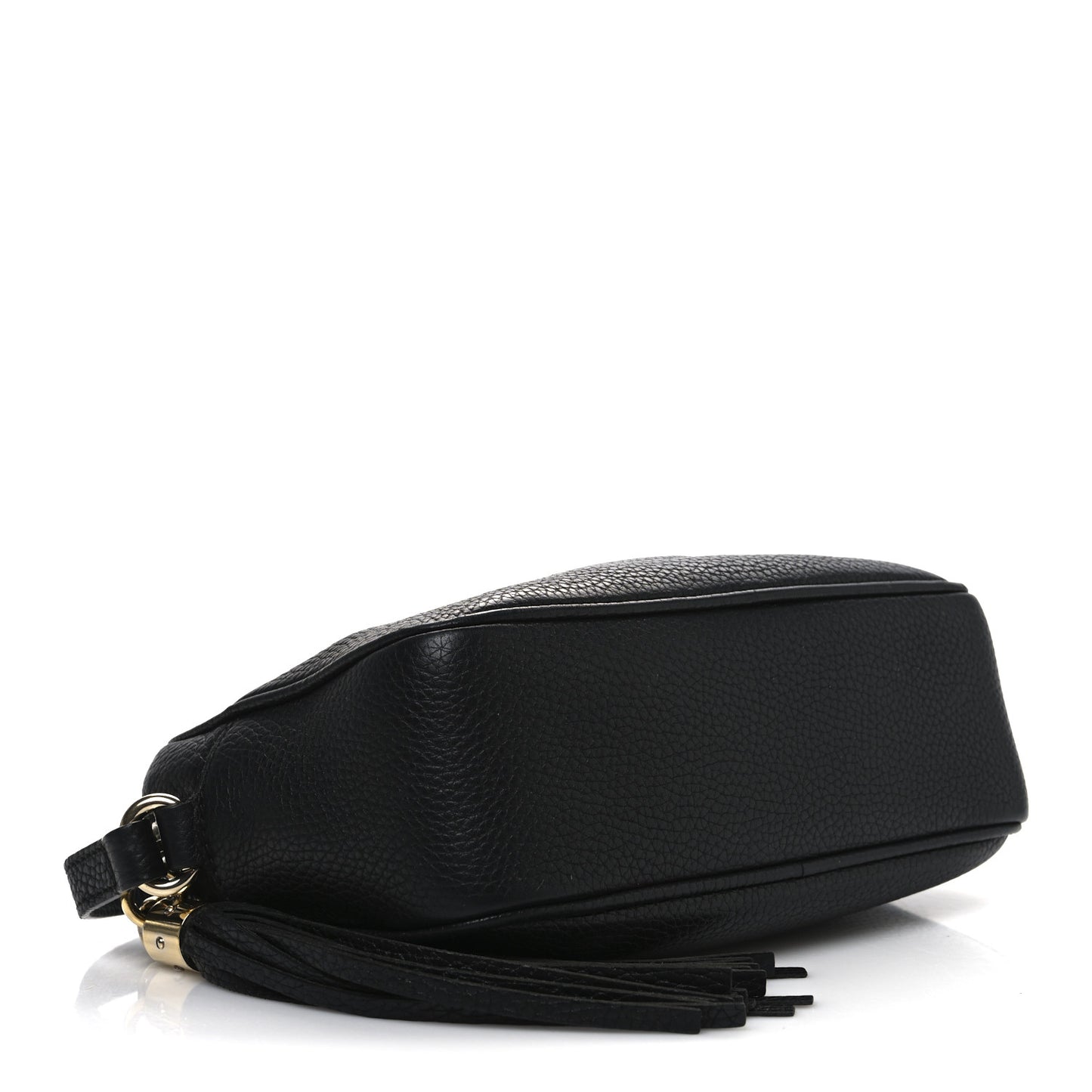 Pebbled Calfskin Small Soho Disco Bag Black