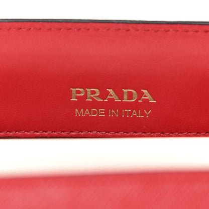 Prada Saffiano City Calfskin Small Bibliothèque Top Handle Rosso White 6 of 9