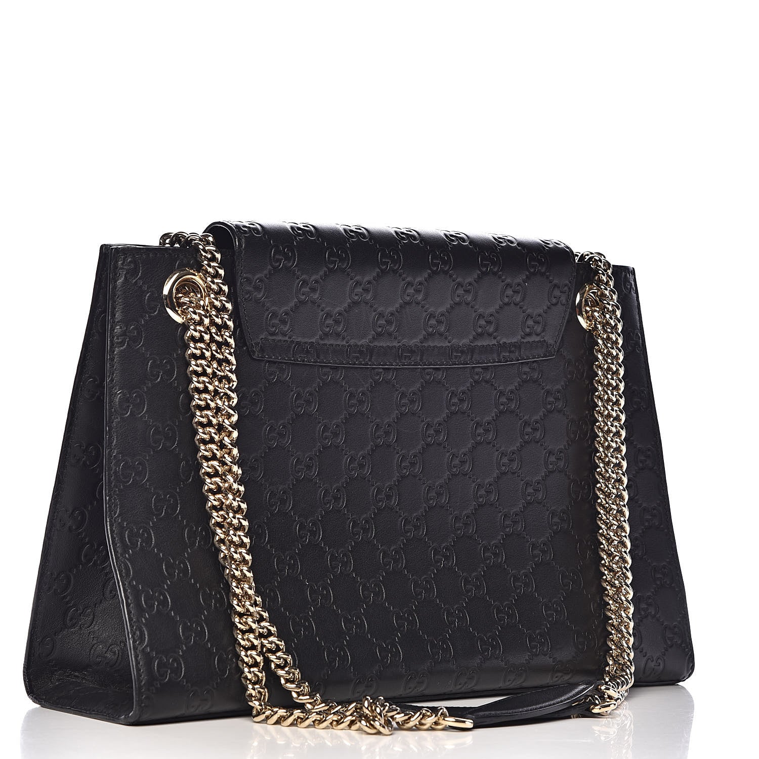 Gucci Guccissima Large Emily Chain Shoulder Bag Black 3 of 14