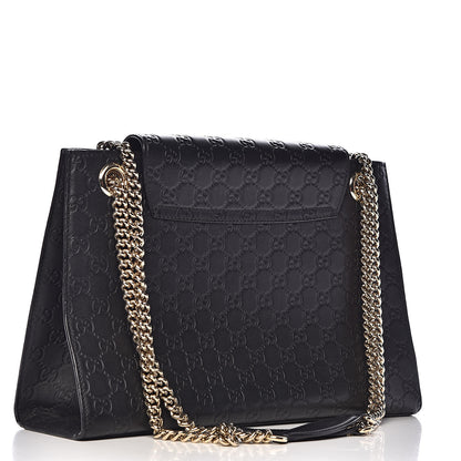 Gucci Guccissima Large Emily Chain Shoulder Bag Black 3 of 14