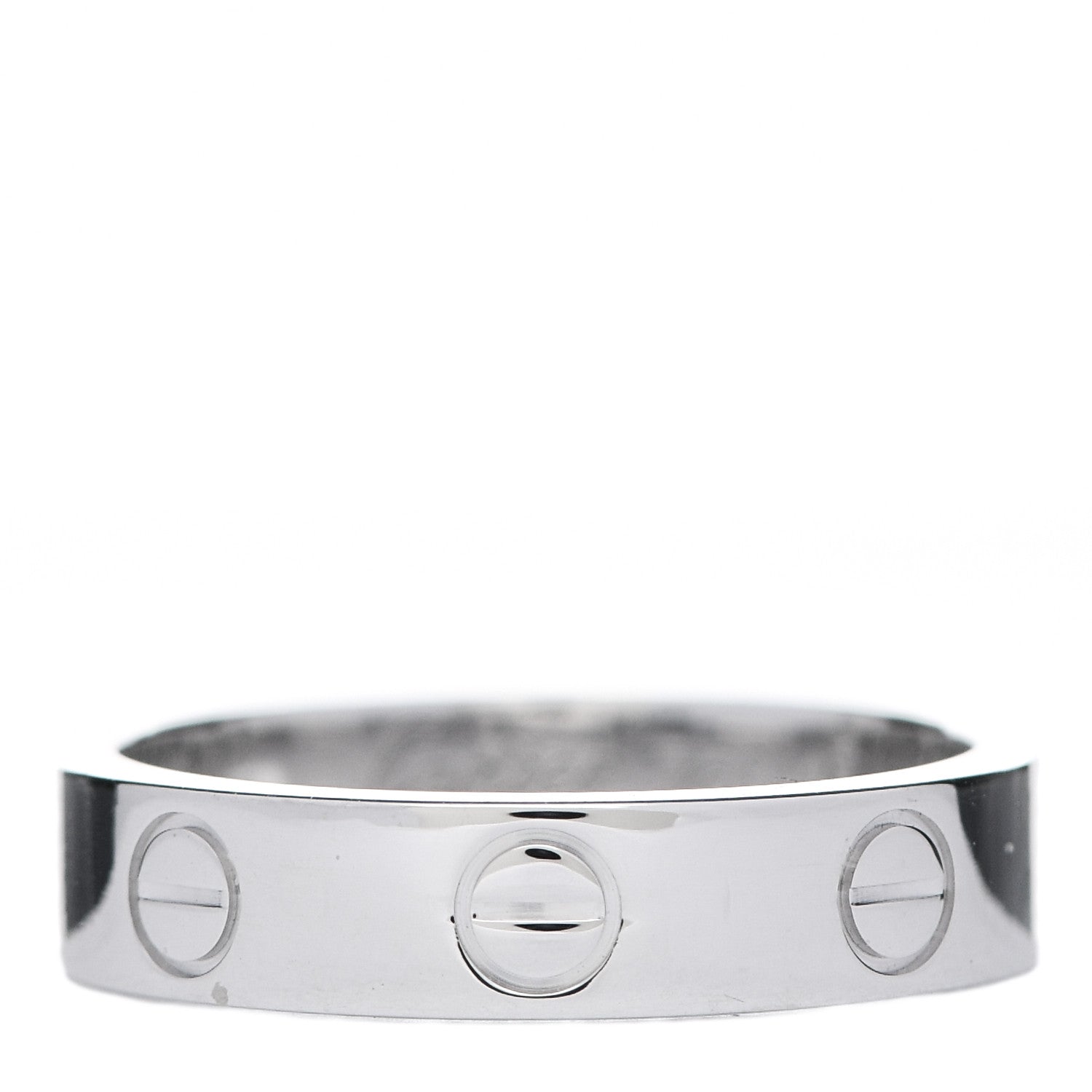 Cartier 18K White Gold Diamond 4mm LOVE Wedding Band Ring 47 4 3 of 5