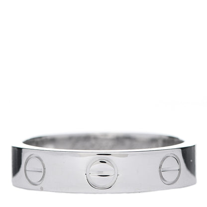 Cartier 18K White Gold Diamond 4mm LOVE Wedding Band Ring 47 4 3 of 5