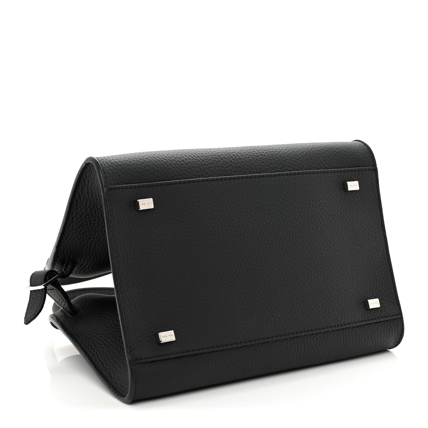 The Row Grained Calfskin Soft Margaux 10 Bag Black 4 of 9
