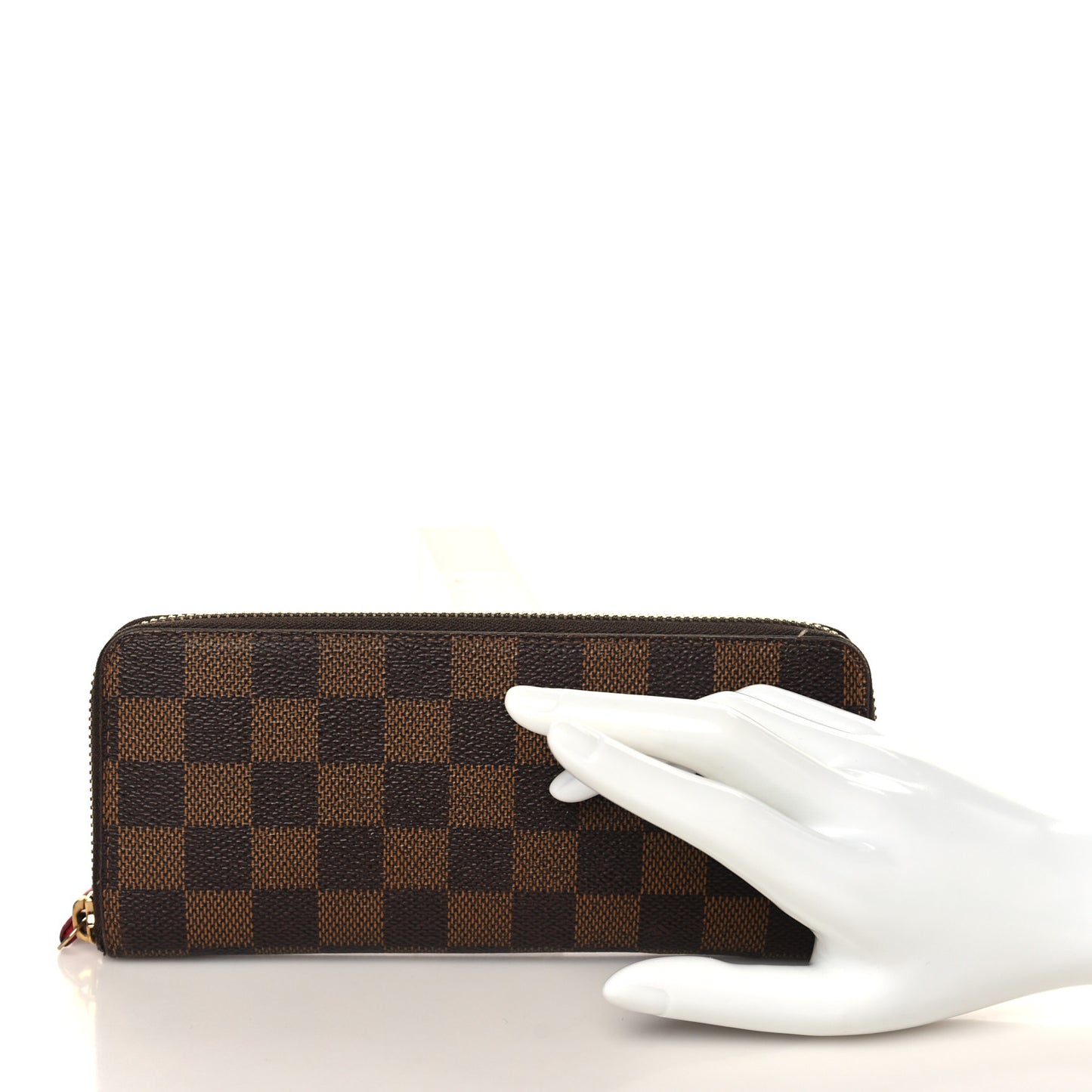 Damier Ebene Clemence Wallet Cherry