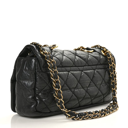 Chanel Aged Calfskin Quilted Medium Pondichery Flap Black 2 of 9