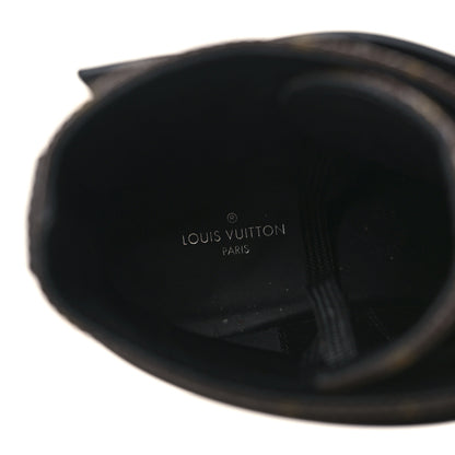 Louis Vuitton Calfskin Monogram Wonderland Flat Ranger Boots 39 Black 7 of 9