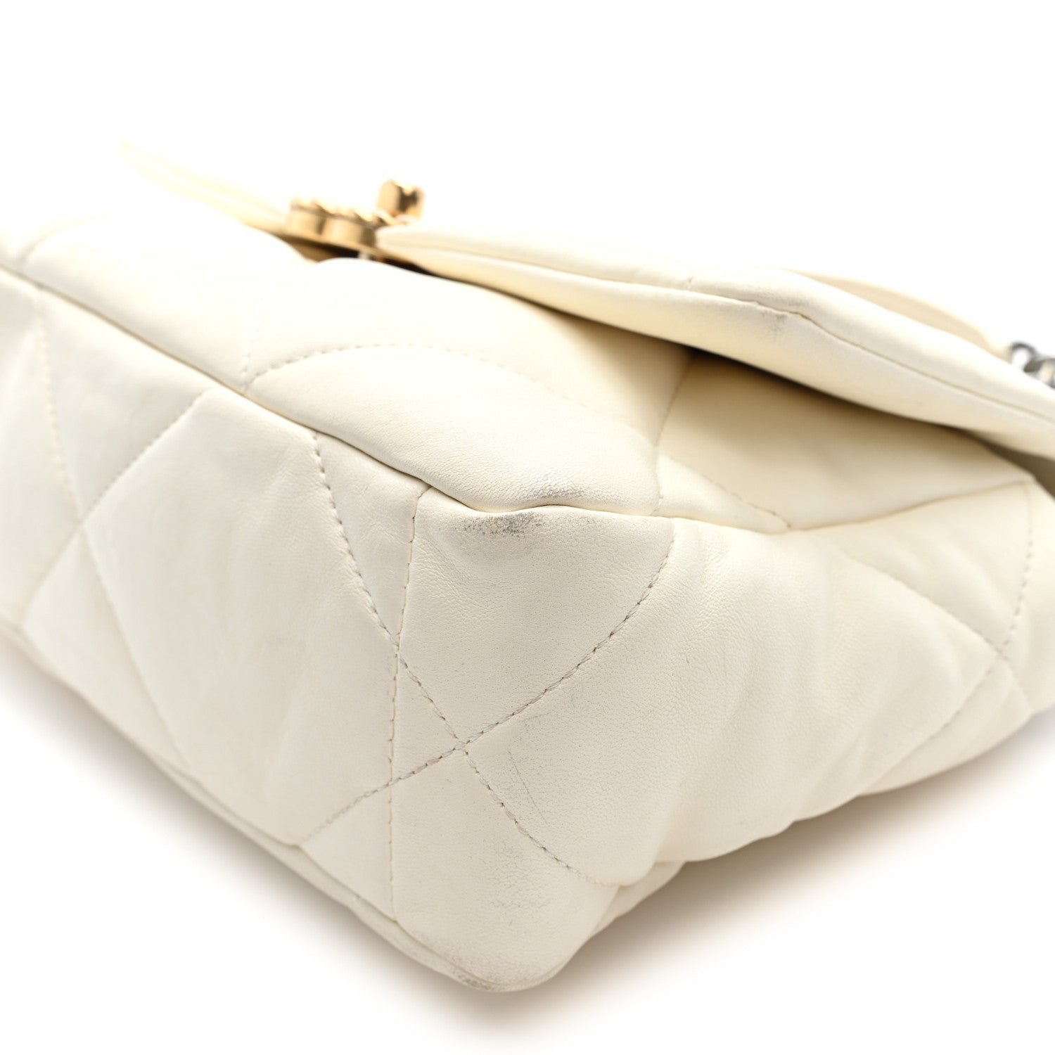 Chanel Lambskin Quilted Medium Chanel 19 Flap White White 9 of 9