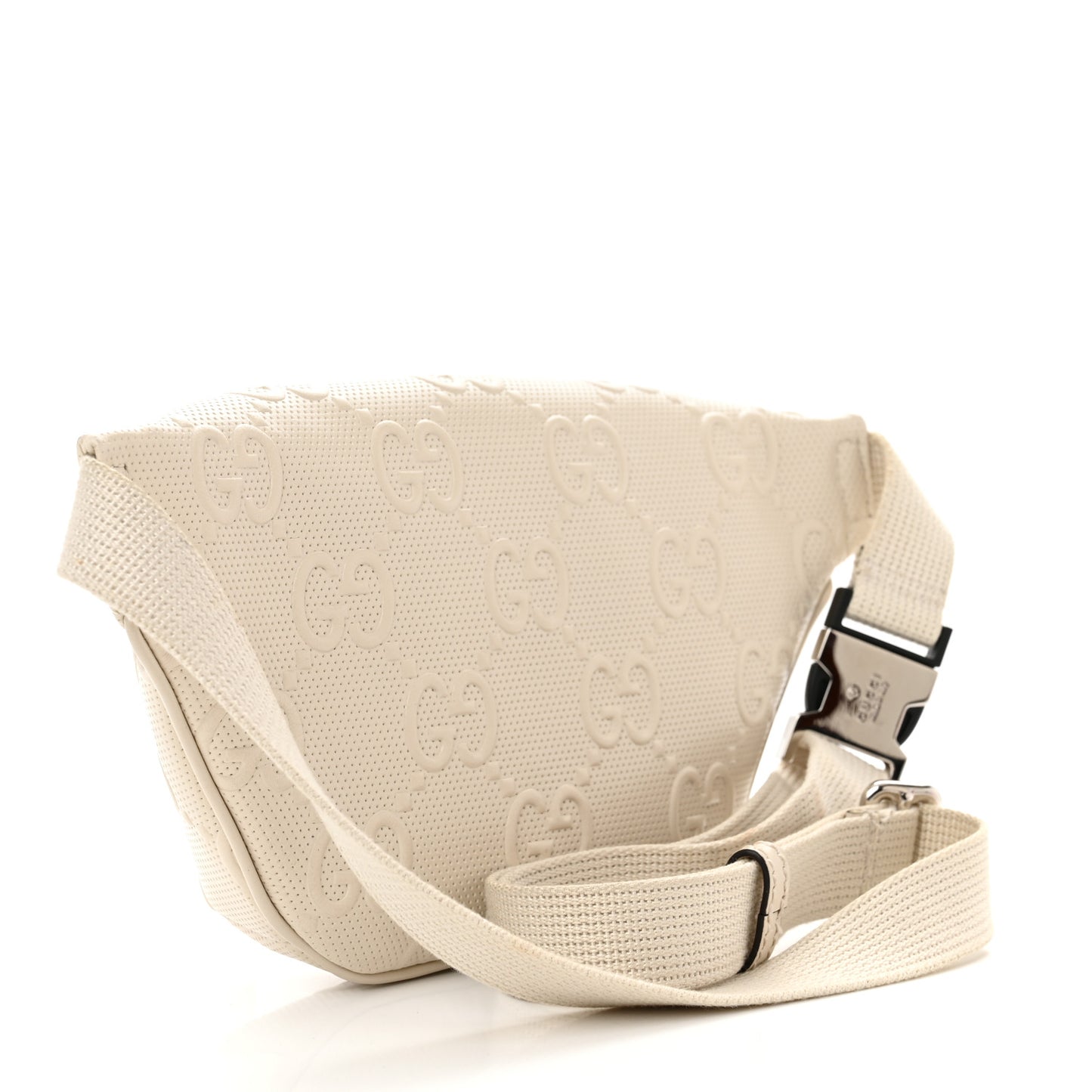 Calfskin GG Tennis Embossed Belt Bag Mystic White