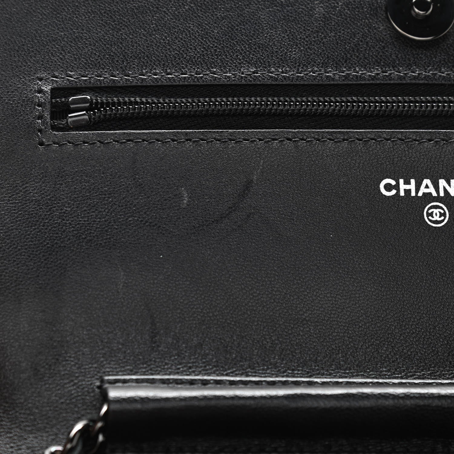 Chanel Lambskin Quilted Wallet On Chain WOC So Black 12 of 14