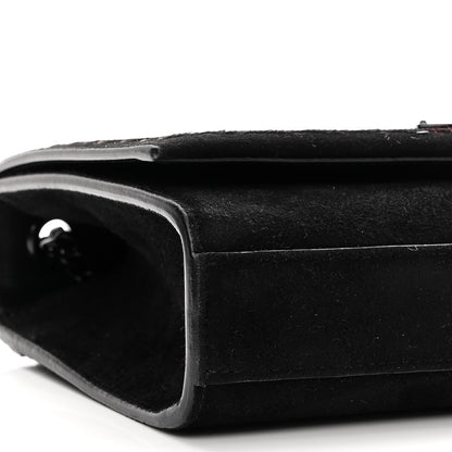 Saint Laurent Suede Sequin Small Classic Monogram Kate Satchel Black 9 of 10