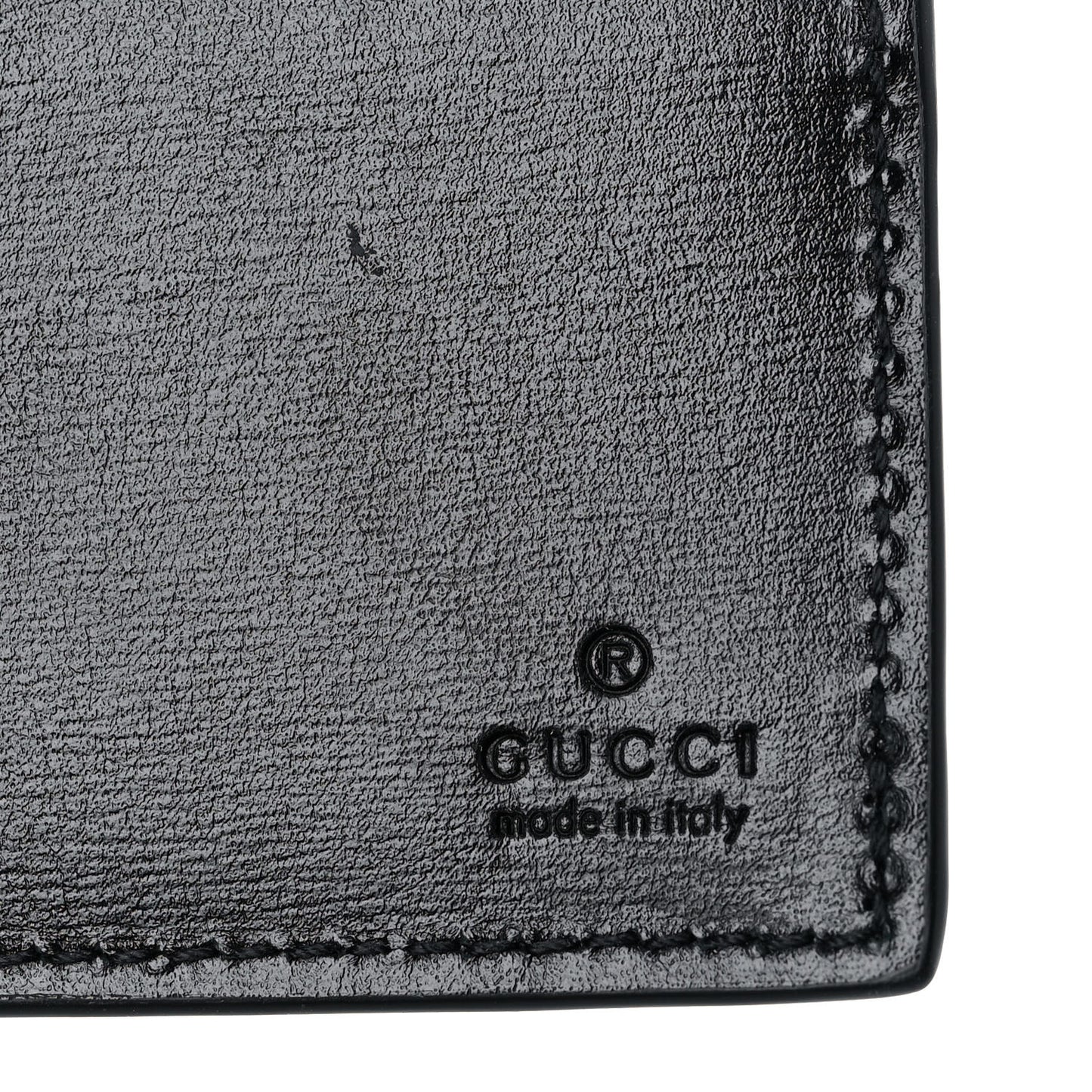 Boarded Plutone Calfskin GG Marmont Bi-Fold Wallet Black