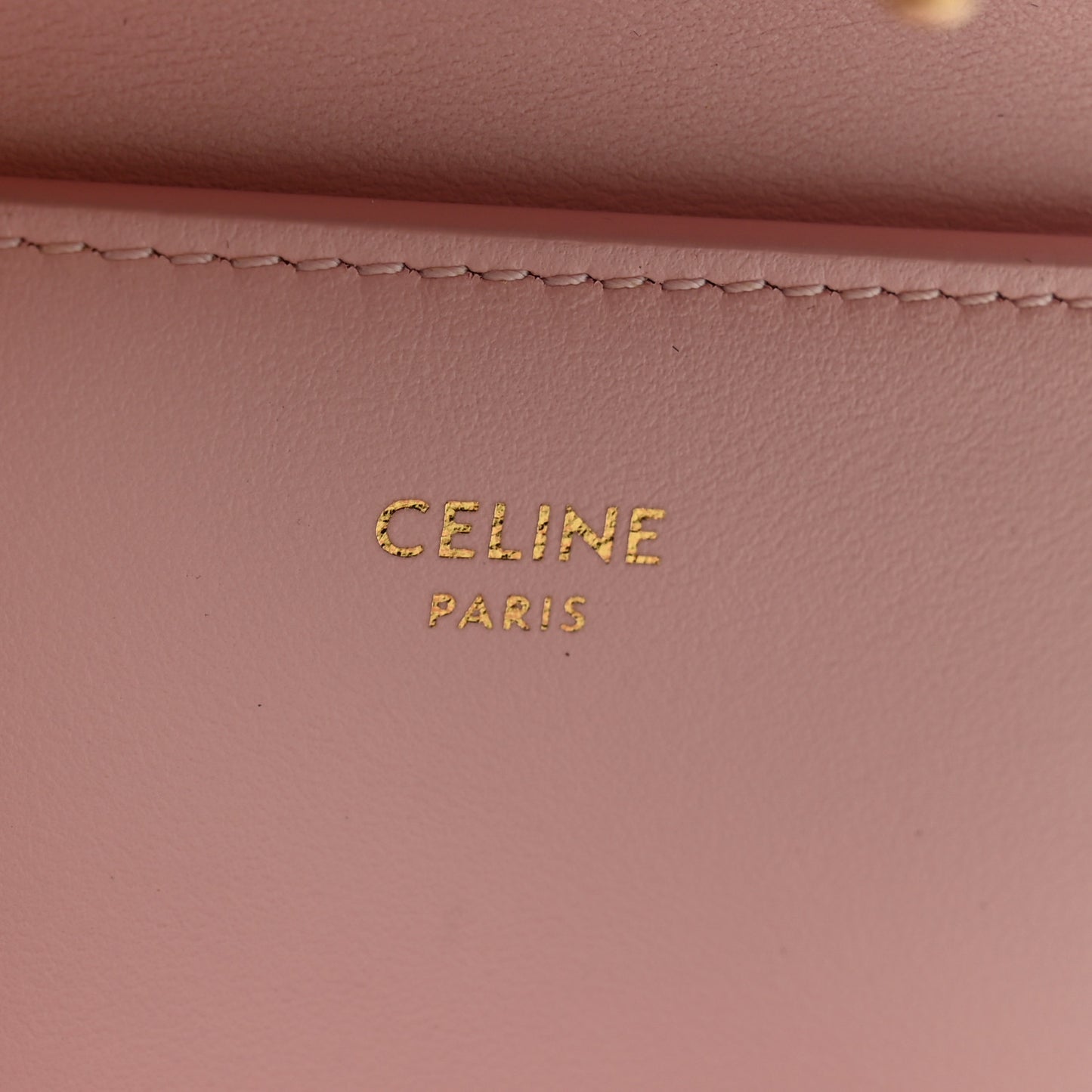 Shiny Calfskin Compact Triomphe Wallet With Coin Purse Pink