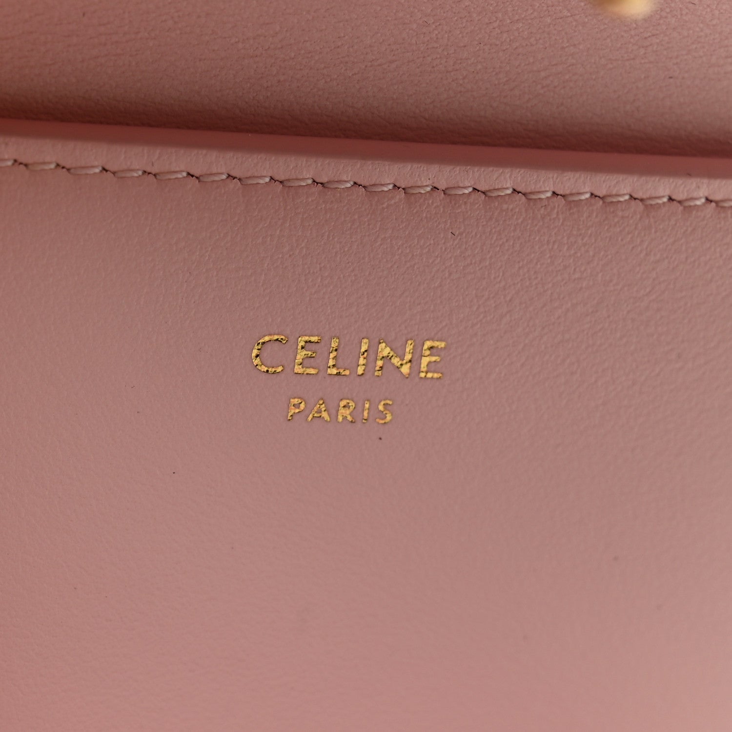 Celine Shiny Calfskin Compact Triomphe Wallet With Coin Purse Pink 6 of 10