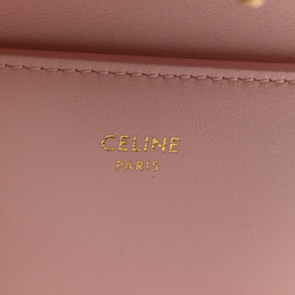 Celine Shiny Calfskin Compact Triomphe Wallet With Coin Purse Pink 6 of 10