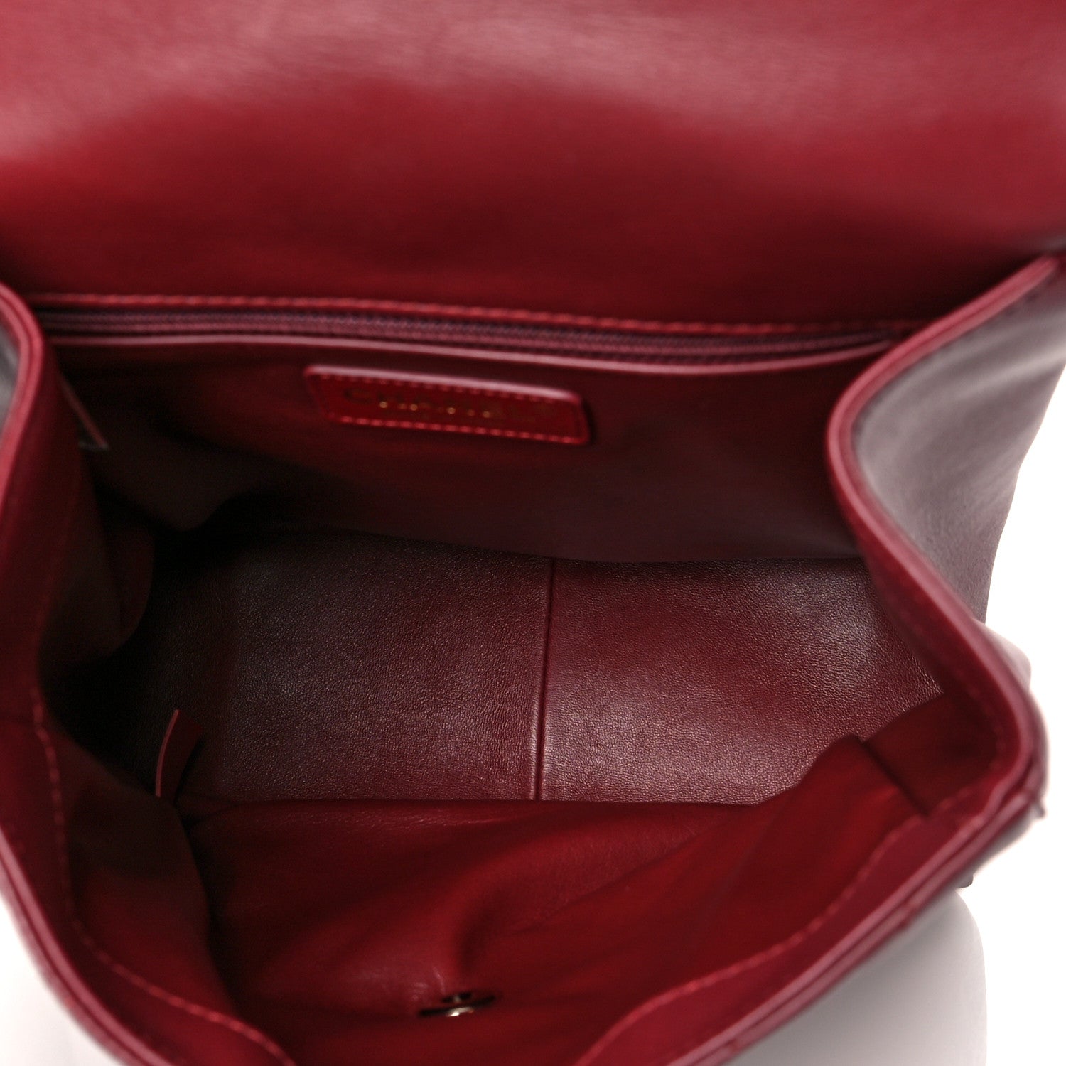 Chanel Lambskin Quilted Chain Backpack Burgundy 5 of 10