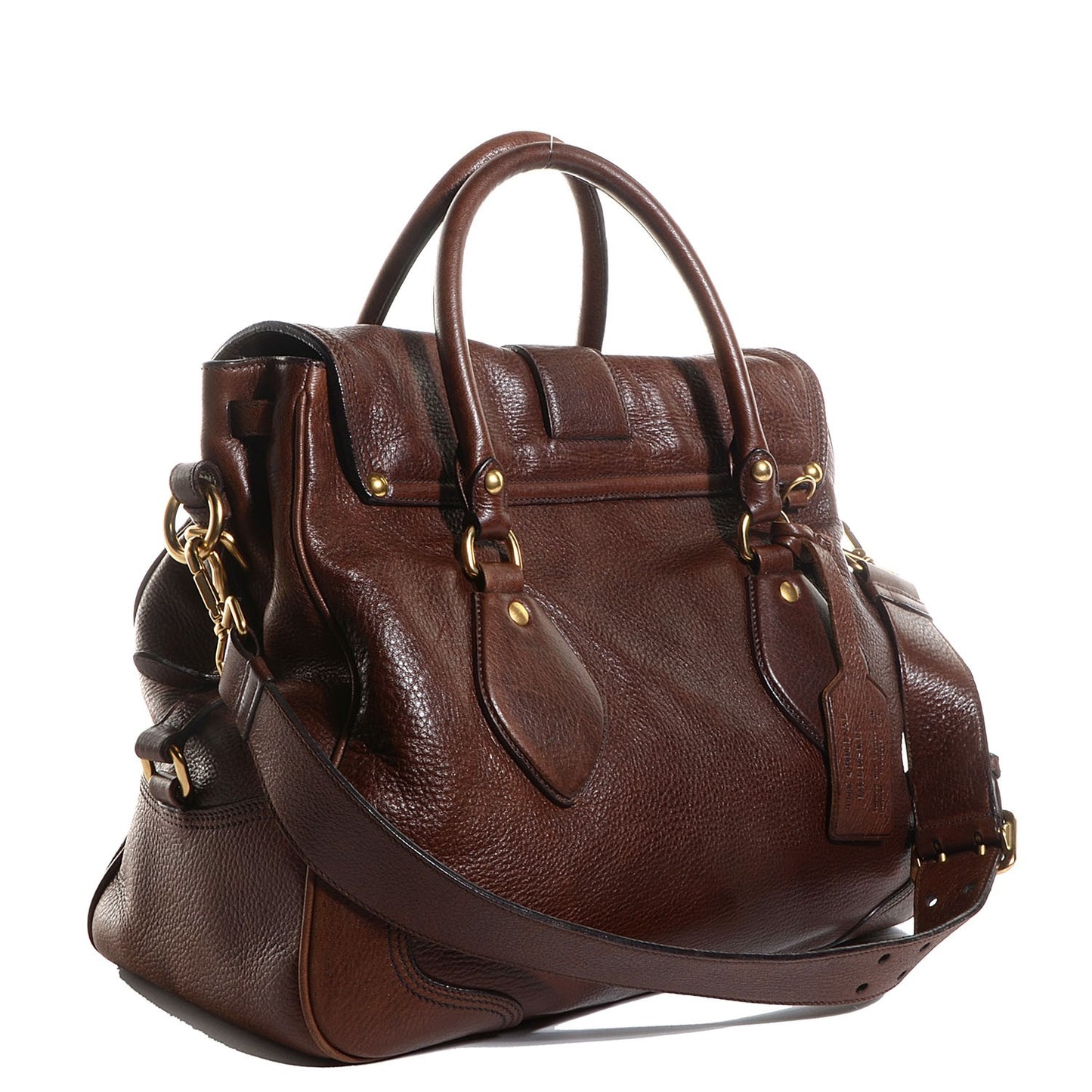 Cervo Deerskin Animalier Large Satchel Cacao