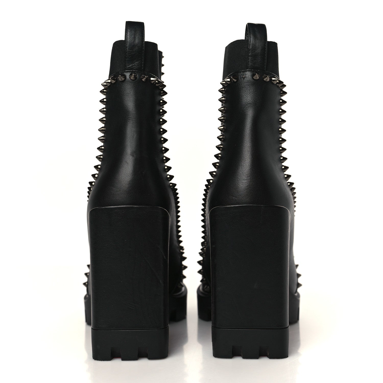 Christian Louboutin Nappa Out Line Spike Lug 100 Boots 37.5 Black 5 of 8