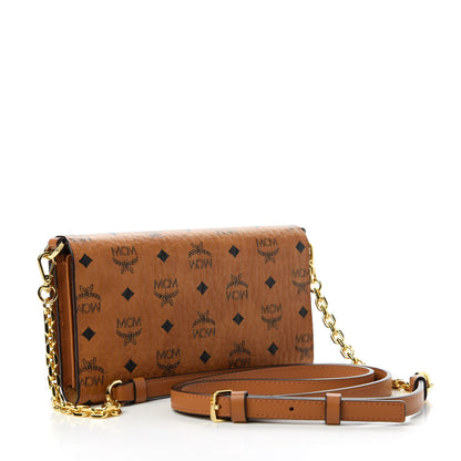 MCM Visetos Chain Wallet Crossbody Cognac 3 of 10