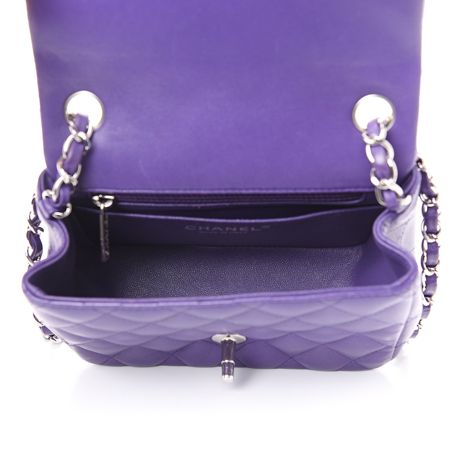 Chanel Lambskin Quilted Mini Square Flap Purple 4 of 15