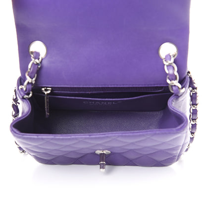 Chanel Lambskin Quilted Mini Square Flap Purple 4 of 15